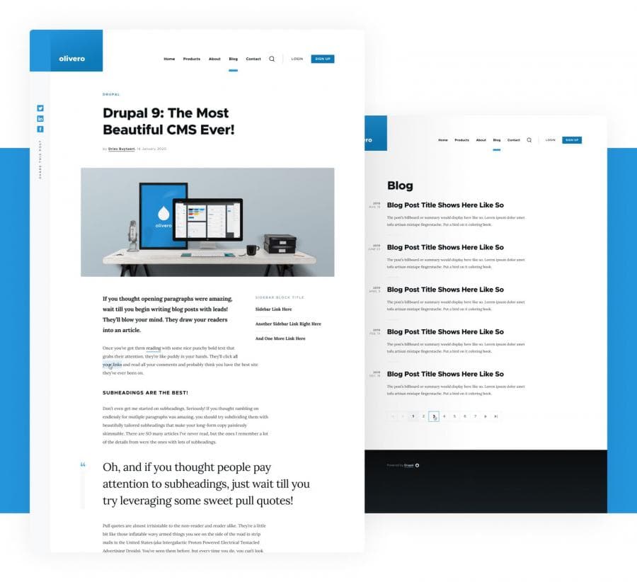 Olivero frontend theme for Drupal